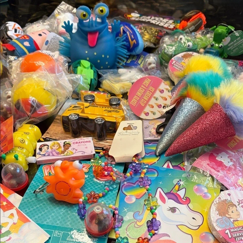 Small toys/treasure box/Party Favors stocking stuffer set. Lot of 100 items.